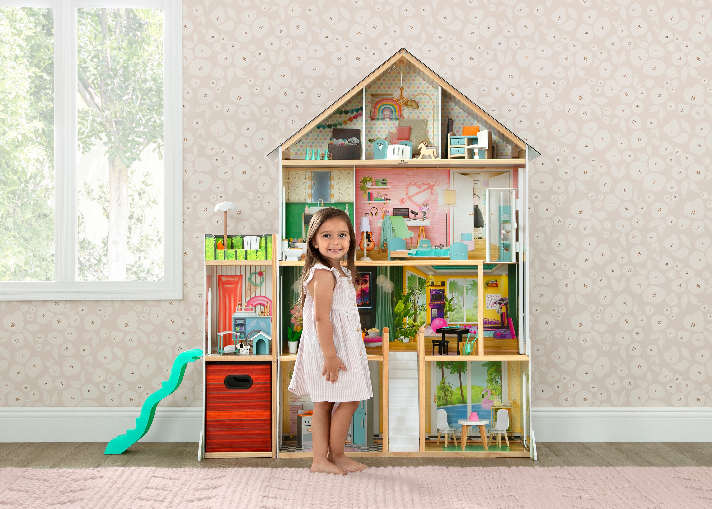 Deluxe Maui Dollhouse for Kids - Wooden Playhouse with Furniture & Accessories - Perfect for Pretend Play, Birthday Gifts & Home Decor