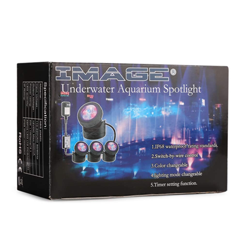 IMAGE Pond Lights - IP68 Waterproof Submersible LED Lights with 48 Multicolor Bulbs & Timer - Perfect for Pools, Fish Tanks, Fountains & Outdoor Water Features | Create Stunning Underwater Lighting Effects