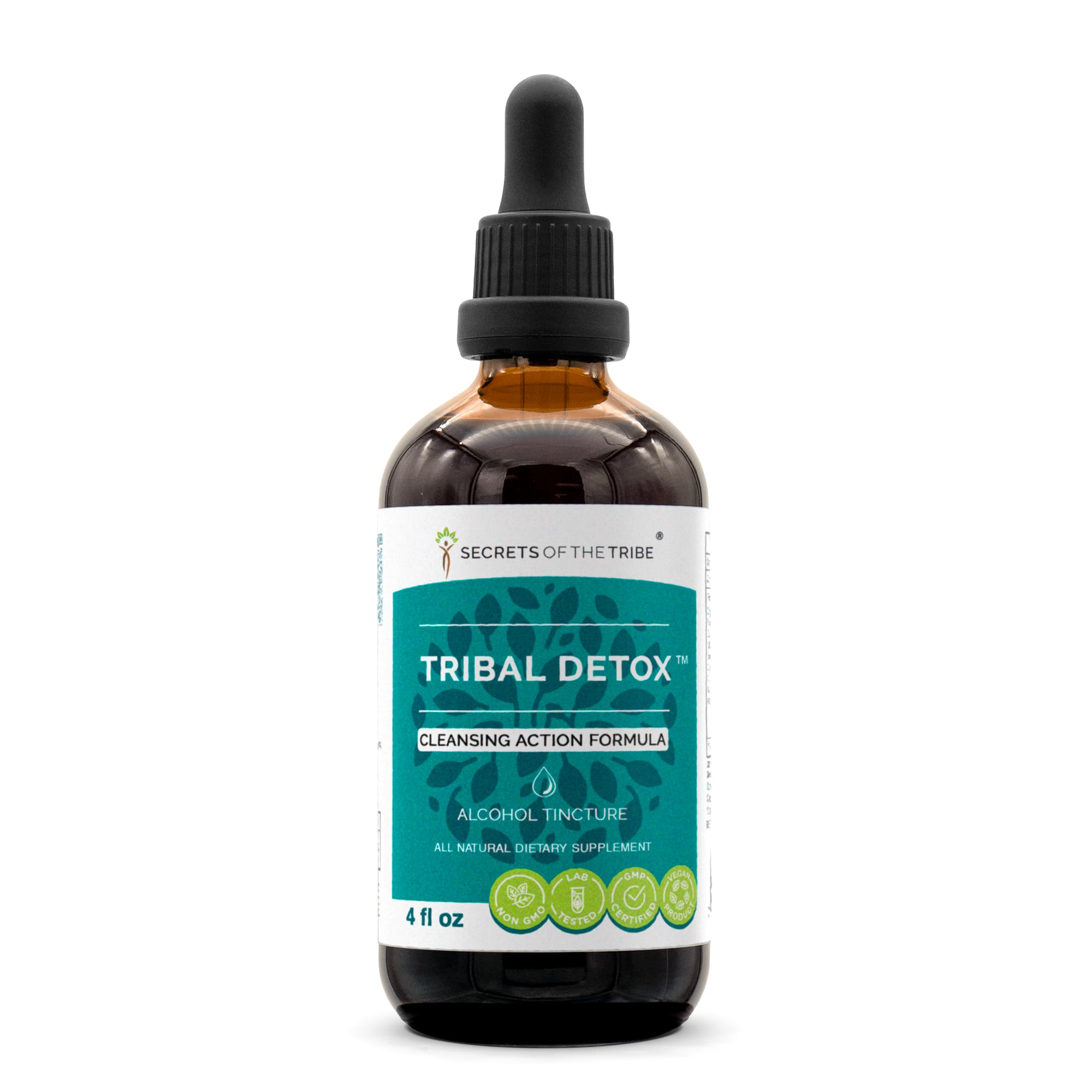Tribal Detox Alcohol-Free Herbal Tincture - Turmeric, Dandelion & Milk Thistle Liver Cleanse | Burdock, Cranberry & Green Tea Extract | 4oz Natural Detox Formula for Daily Wellness & Body Cleansing | Perfect for Post-Holiday Detox & Wellness Routines