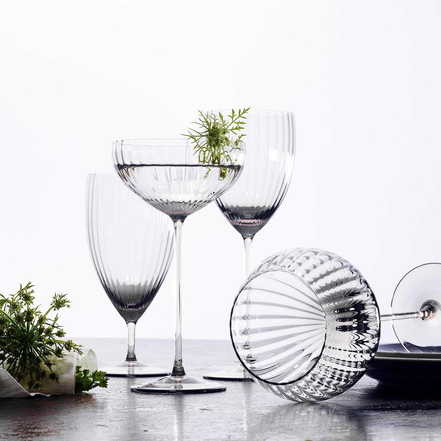 Premium Quinn Clear Coupe Glasses Set - Elegant Champagne & Cocktail Glasses for Wedding, Party & Home Bar Use