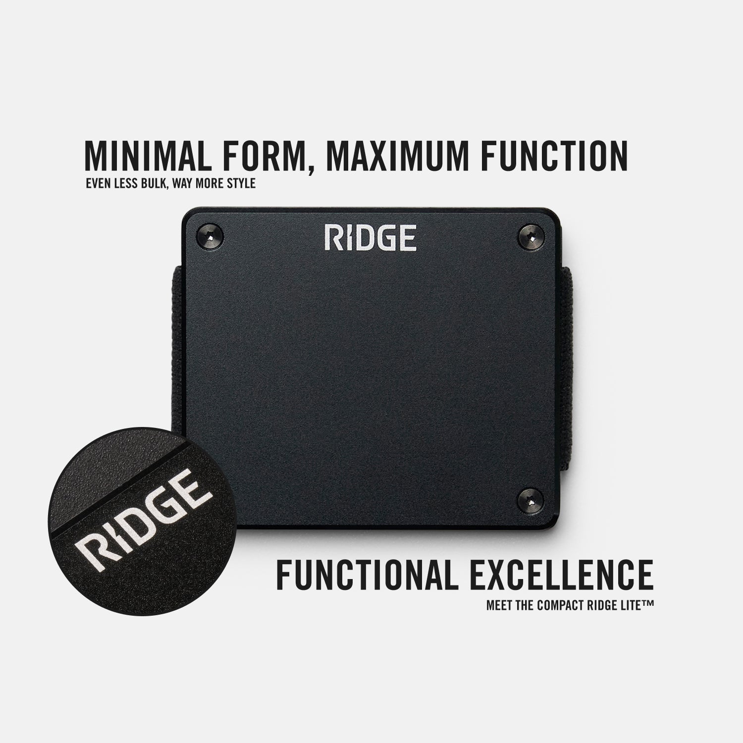 The Ridge Lite Slim Minimalist Wallet - Royal Black RFID Blocking for Men | Perfect for Travel, Everyday Carry & Secure Card Storage