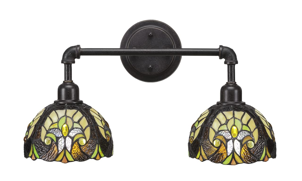 Vintage 2-Light Bathroom Vanity Light Fixture in Dark Granite - 182-DG-9945 - Perfect for Modern Farmhouse, Rustic or Industrial Style Bathrooms