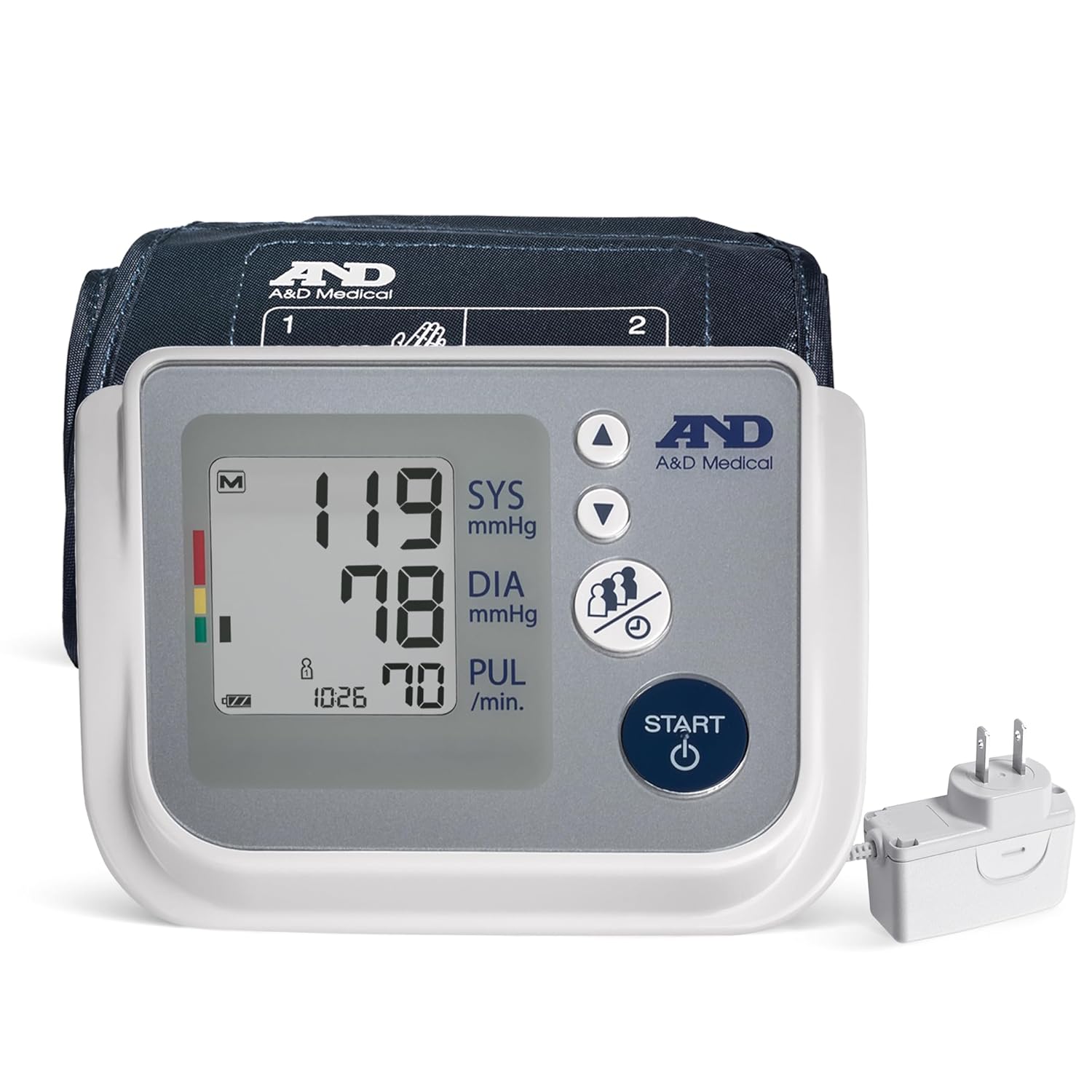 A&D Medical Premium Multi-User Digital Blood Pressure Monitor with Wide Range Cuff (22-42cm/8.6-16.5