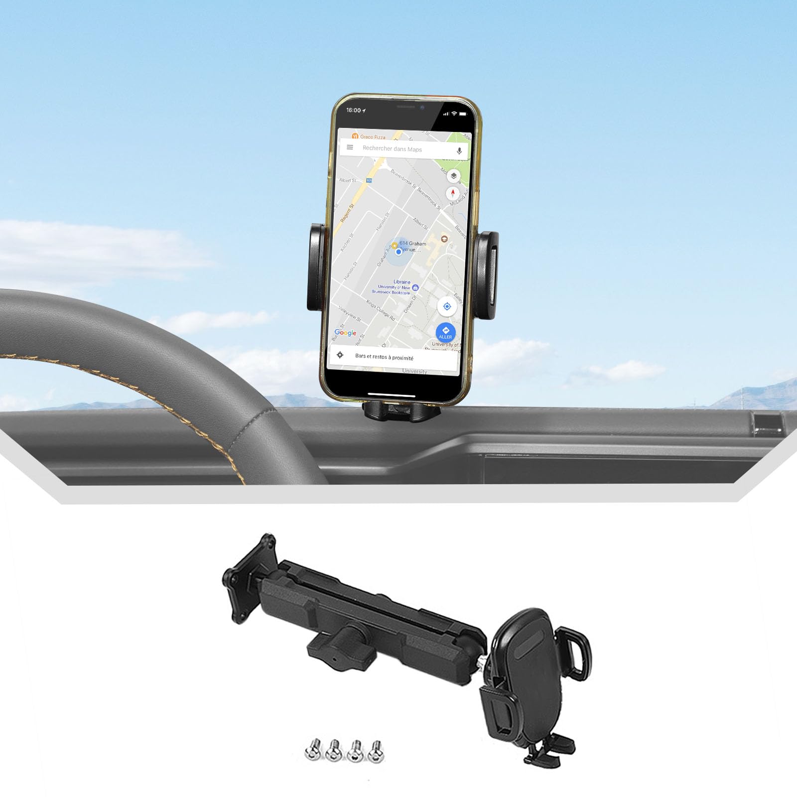 JeCar Universal Car Phone Mount Holder for 2024+ Jeep Wrangler JL & Gladiator JT - Secure Dashboard & Air Vent Clip - Perfect for GPS Navigation, Hands-Free Calling & Road Trips