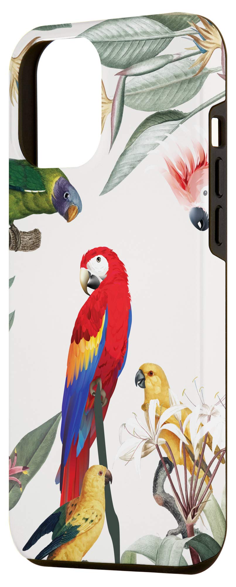 iPhone 12 Pro Max Case - Tropical Wildflower Floral Design with Macaw Birds | Durable Protective Cover for Everyday Use, Travel & Outdoor Activities