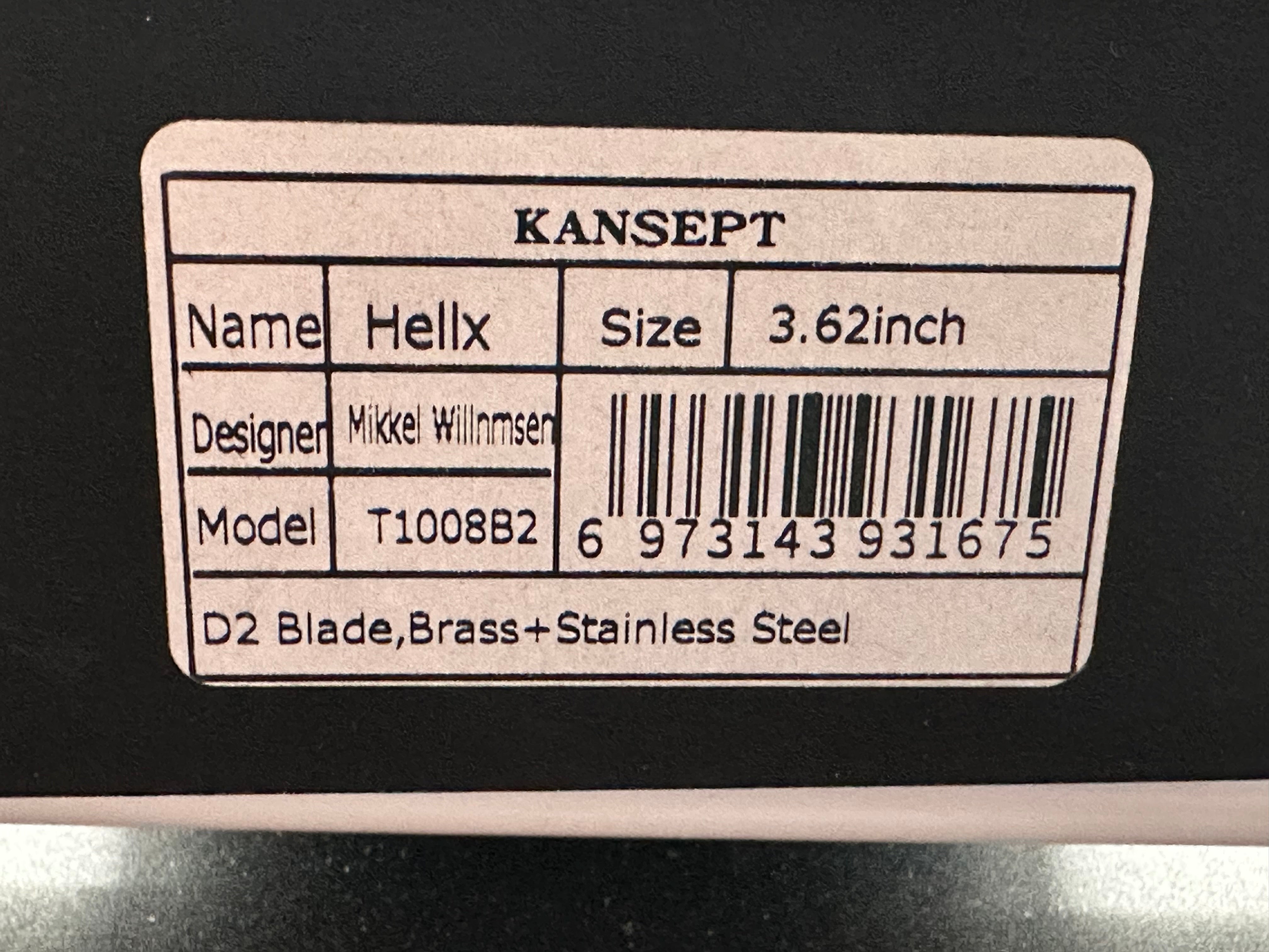 Kansept Willumsen Hellx Brass Folding Knife - 3.62