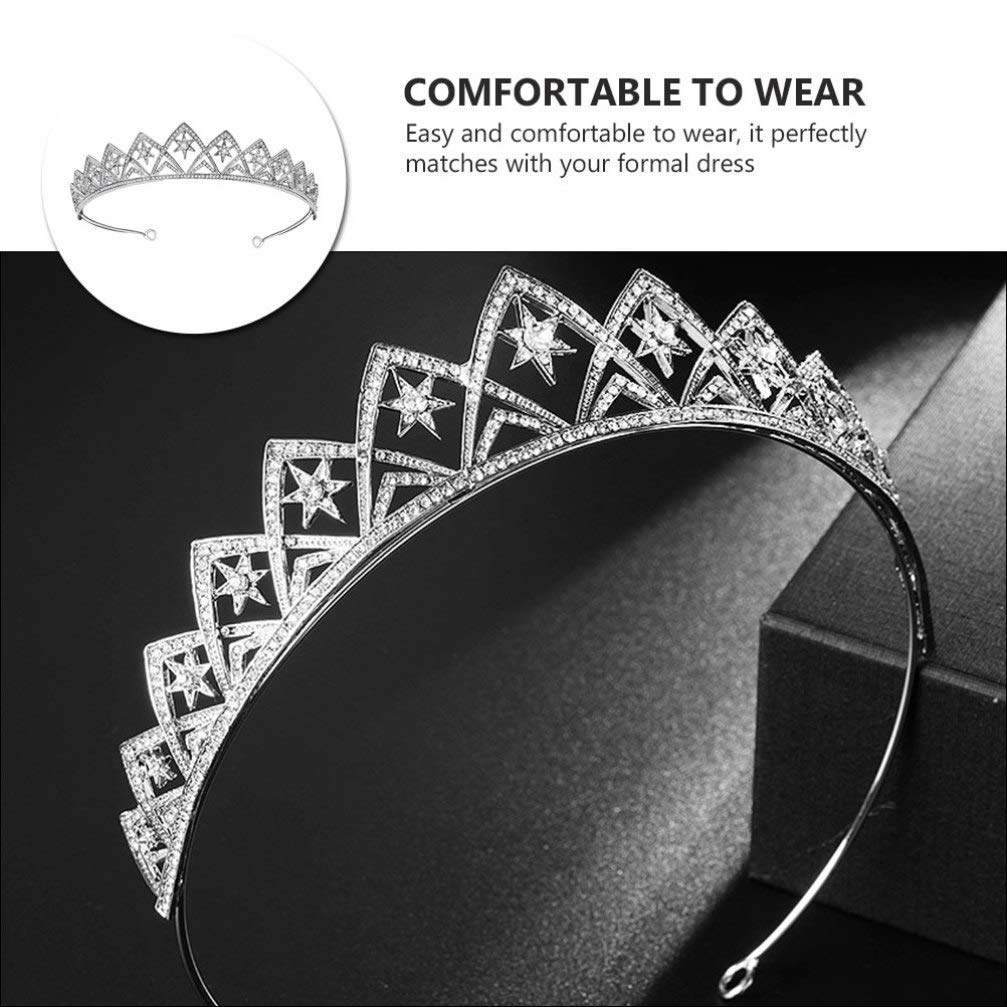 Beaupretty Silver Crystal Wedding Tiara Crown - Rhinestone Bridal Headdress with Pearls for Women & Girls - Perfect for Weddings, Prom, Parties & Christmas Celebrations