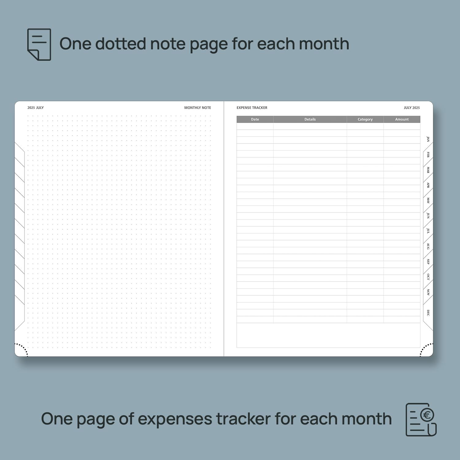 POPRUN 2025-2026 Monthly Planner - 18-Month Calendar Book (Jan 2025-Jun 2026) with Tabs & Pocket, Large 8.5