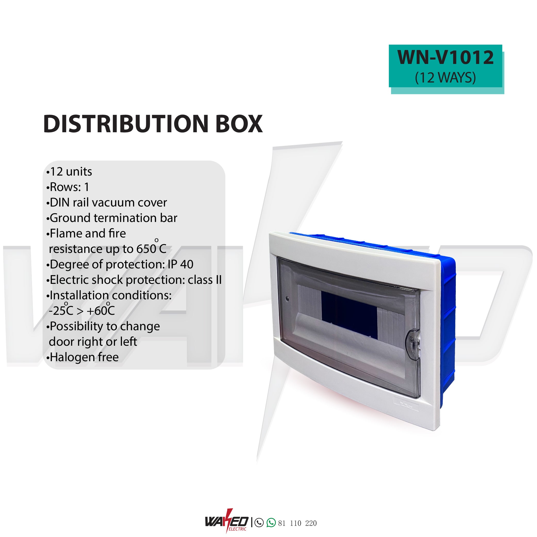 12-Way SLIM Distribution Box - Compact Electrical Junction Box for Home & Office Wiring - Perfect for Organizing Cables in Server Rooms, Workshops, and DIY Projects