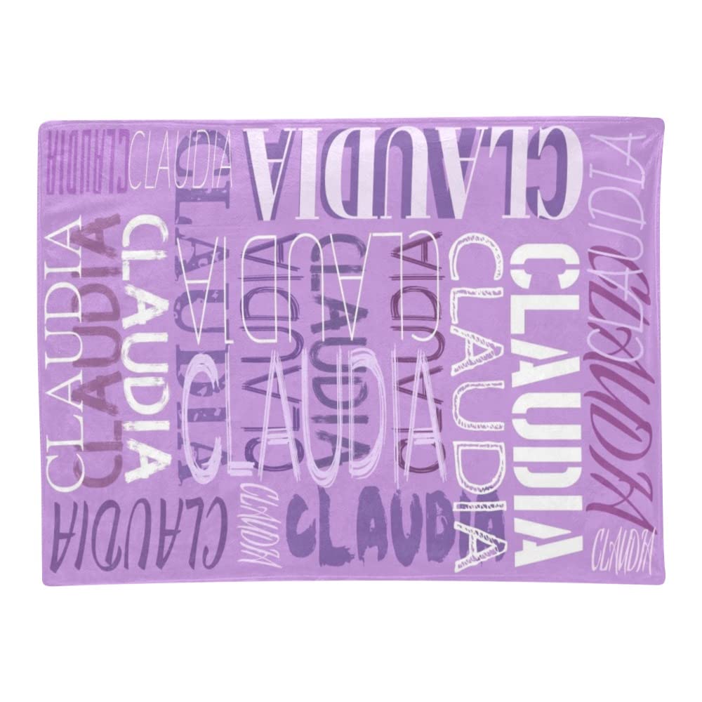 Personalized Baby Blankets with Name - Custom Embroidered Blankets for Boys, Girls & Adults - Soft Purple Fleece Blanket for Nursery, Gift & Travel