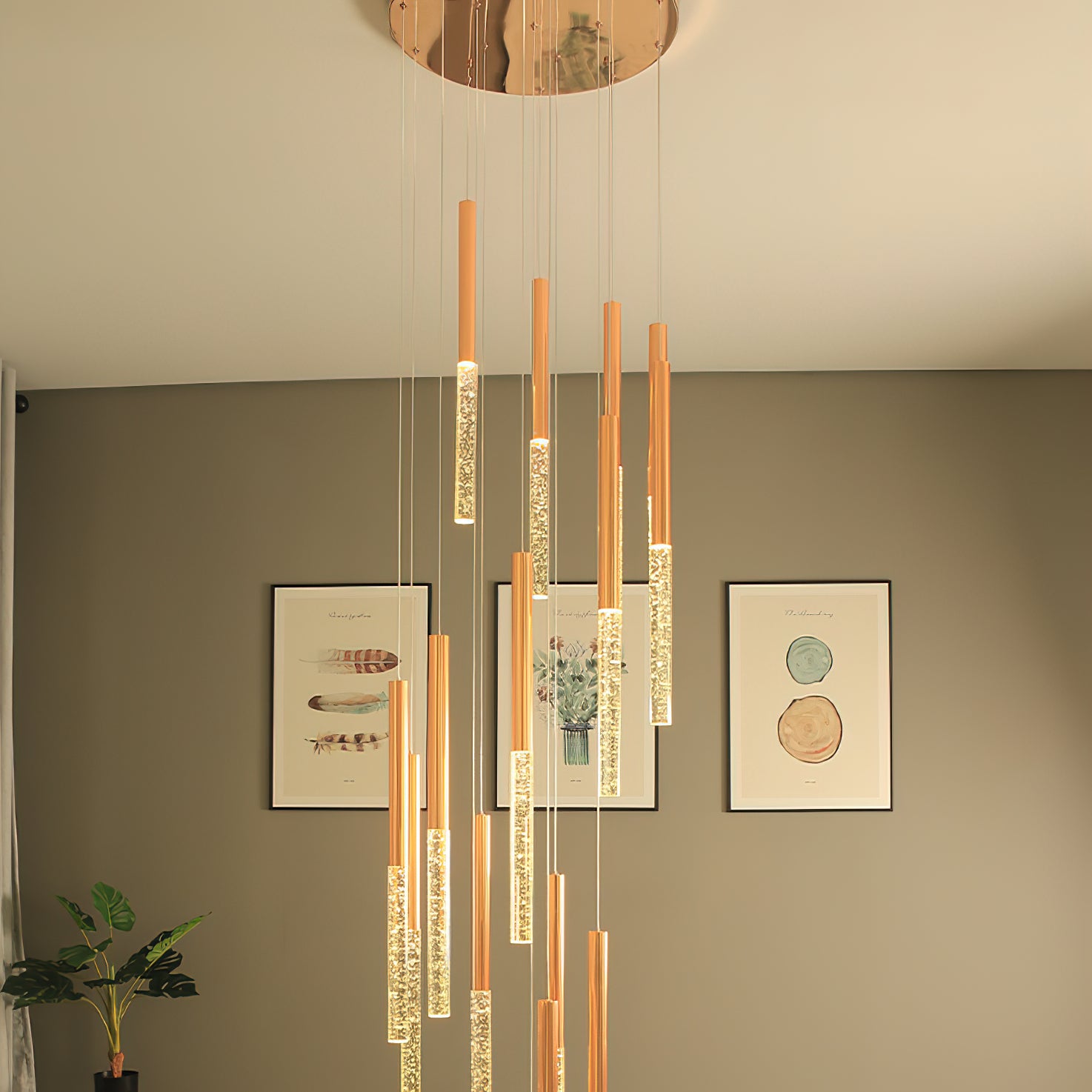 Modern Bubble Glass Pendant Light - Elegant Hanging Chandelier for Dining Room, Kitchen Island & Bedroom Decor - Dimmable LED Lighting Fixture