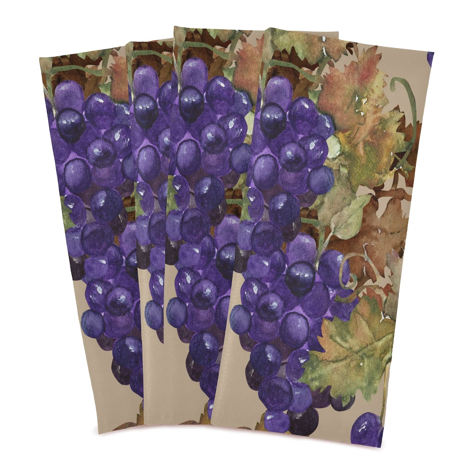 **6-Pack Watercolor Purple Grape Kitchen Towels Set – Ultra Soft, Absorbent Polyester Dish Towels & Tea Towels (28x18 Inch) – Perfect for Kitchen, Bar, and Dining Use**