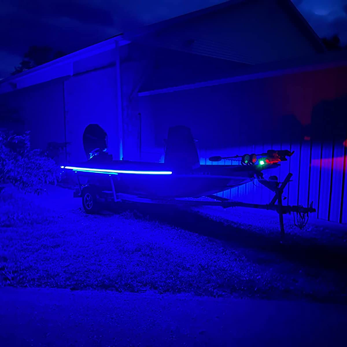 Waterproof 12V Marine LED Strip Lights for Pontoon Boats, Kayaks, Jon Boats & Fishing Boats - 32.8ft Blue Boat Deck Lighting for Interior & Exterior Use - Perfect for Night Fishing, Party Cruising & Water Safety