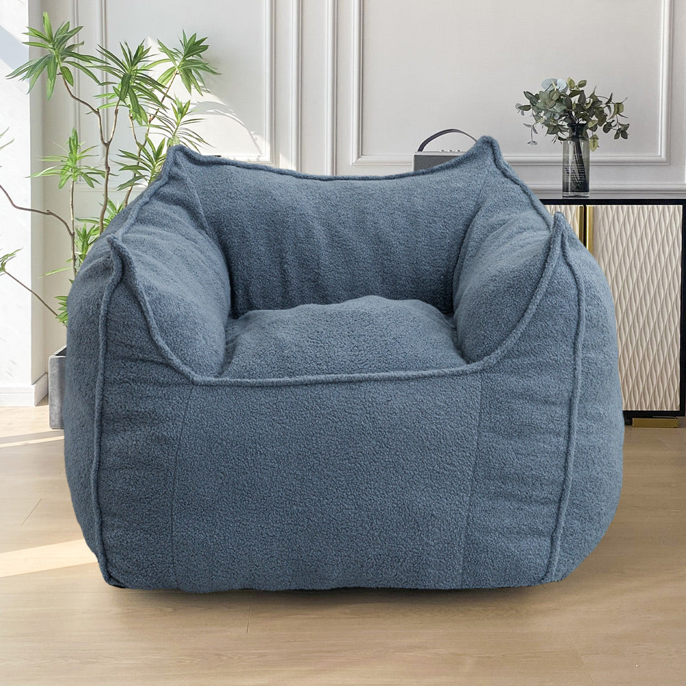 MAXYOYO Artistic Bean Bag Chair Sofa - Comfortable Lazy Chair with Armrests for Adults, Perfect for Gaming, Reading & Relaxing (Smoky Blue) - Ideal for Living Room, Bedroom, Dorm & Game Room