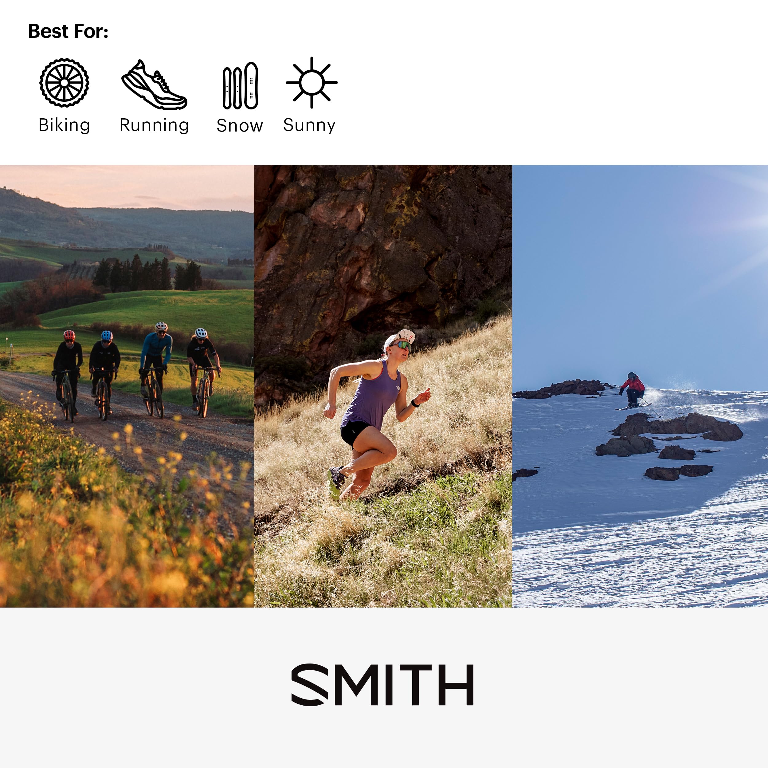 SMITH Bobcat Sunglasses for Men & Women - Polarized Sports Sunglasses with Shield Lens for Skiing, Biking, Mountain Biking (MTB), Running & Outdoor Activities - UV Protection Performance Eyewear for Cycling, Hiking & Adventure Sports