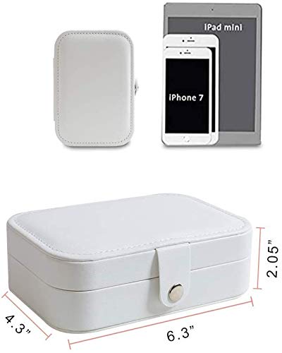 Best Portable Travel Jewelry Box - 2-Layer Leather Jewelry Organizer for Women | Compact Display Storage Case for Rings, Necklaces & Earrings | Perfect Gift for Girls & Women | Ideal for Travel, Home & Office Use (White)