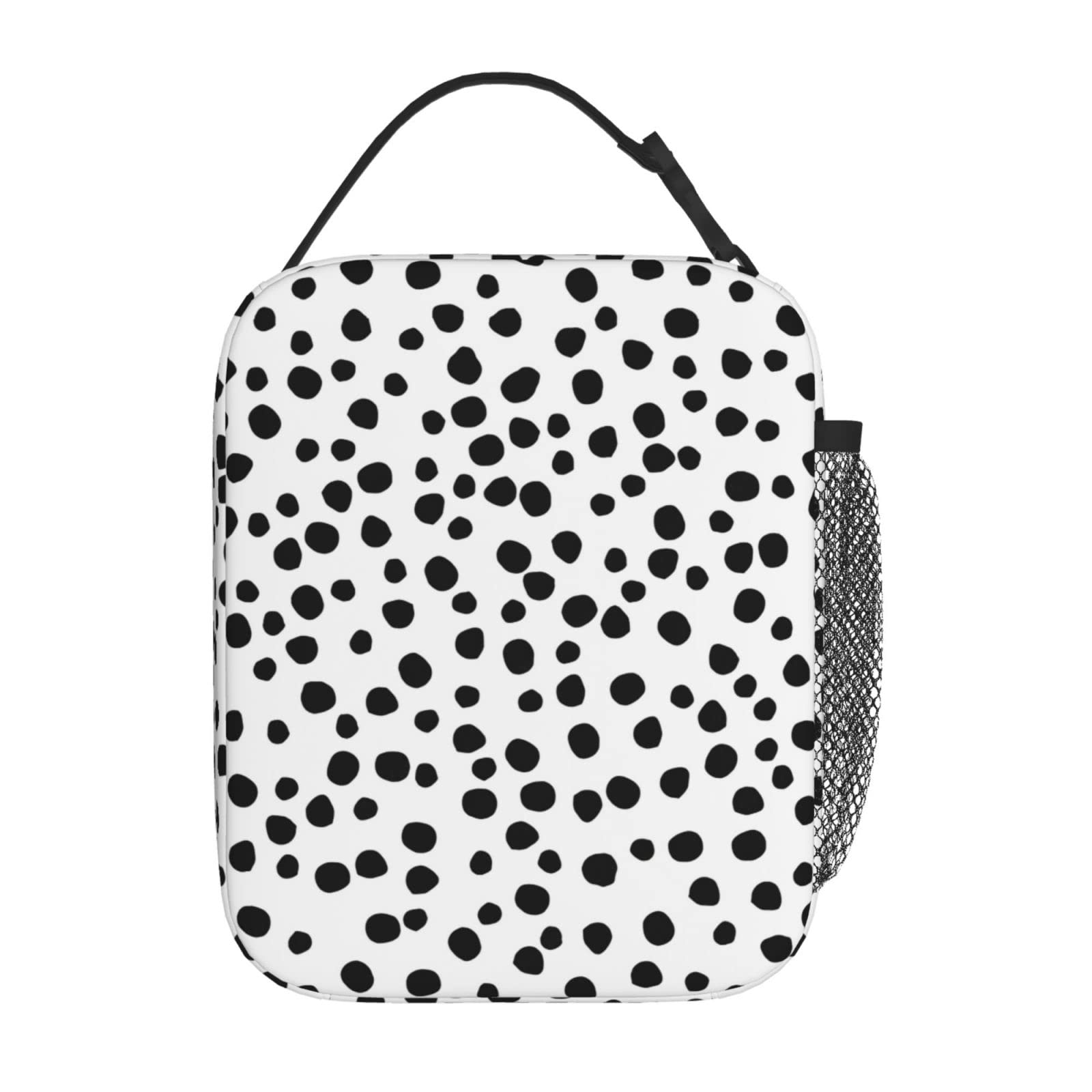 Polka Dot Insulated Lunch Box for Women, Men, Kids - Reusable & Washable Thermal Lunch Bag for School, Office, Picnic, Travel & Outdoor Activities