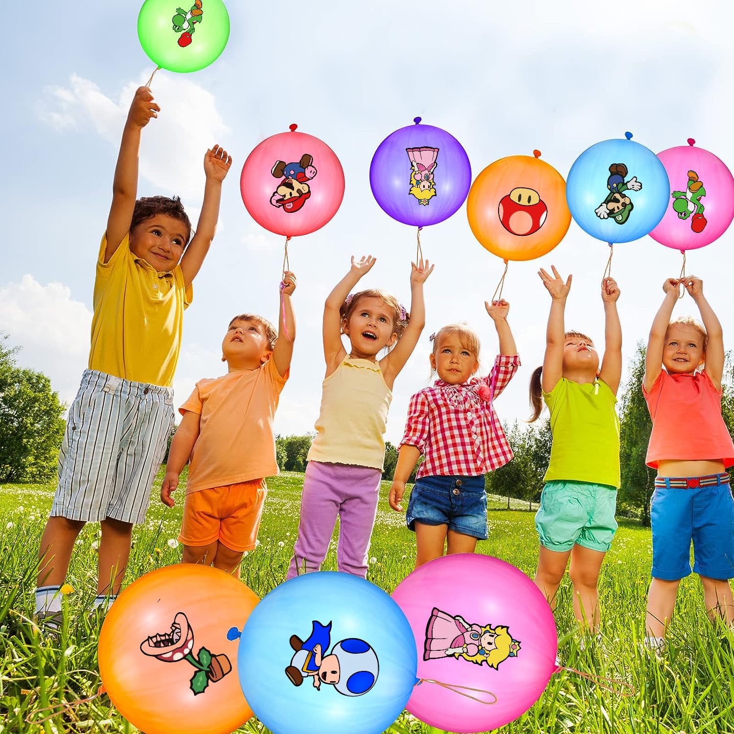 21Pcs Cartoon Punch Balloons - Fun Party Favors for Birthday, School Events & Pinata Fillers - Bounce Balloons for Kids, Party Supplies, Goodie Bag Stuffers & Rewards - Perfect for Indoor/Outdoor Activities & Festive Celebrations