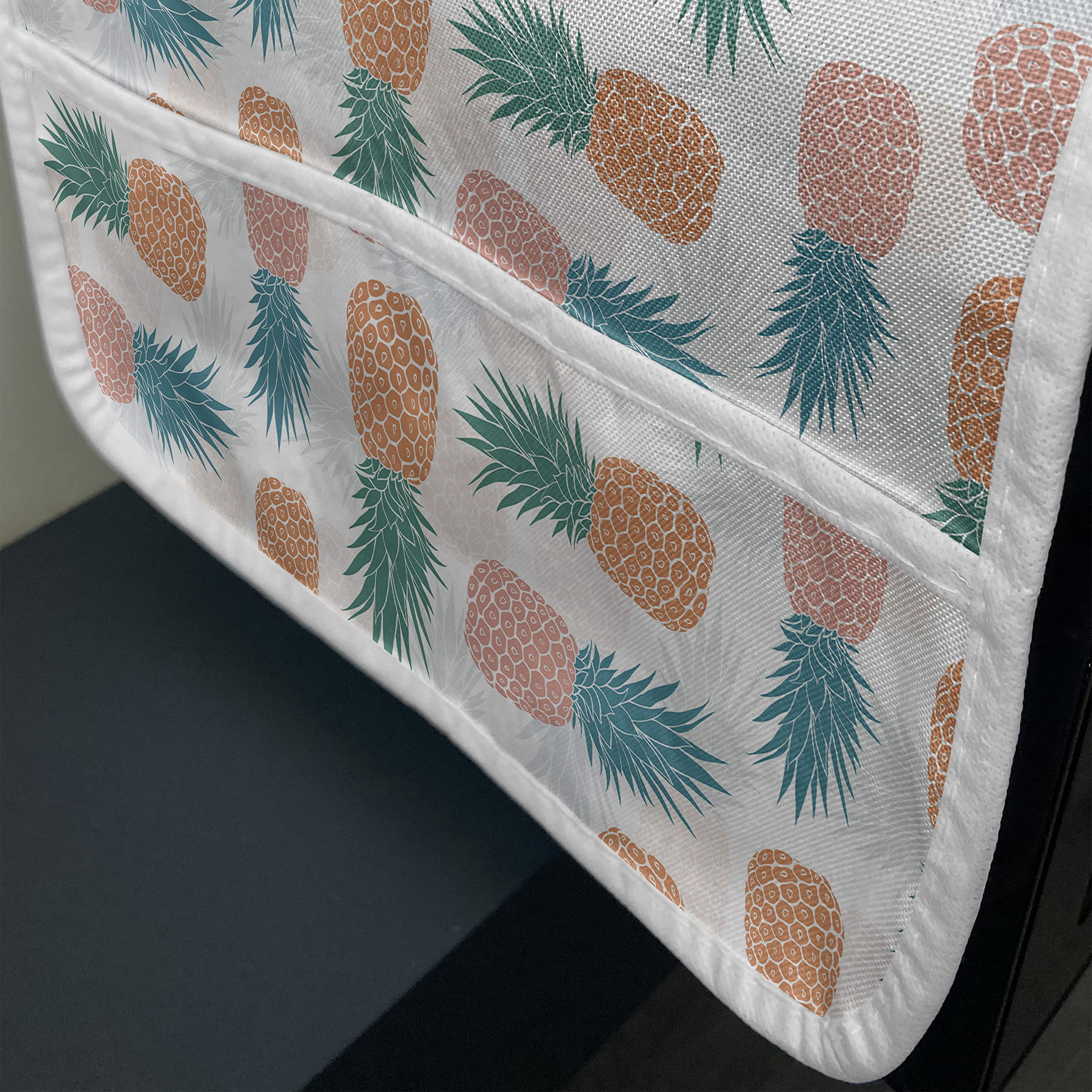 Ambesonne Pineapple Microwave Cover - Tropical Fruit Pattern, Waterproof Kitchen Organizer with Pockets, 36
