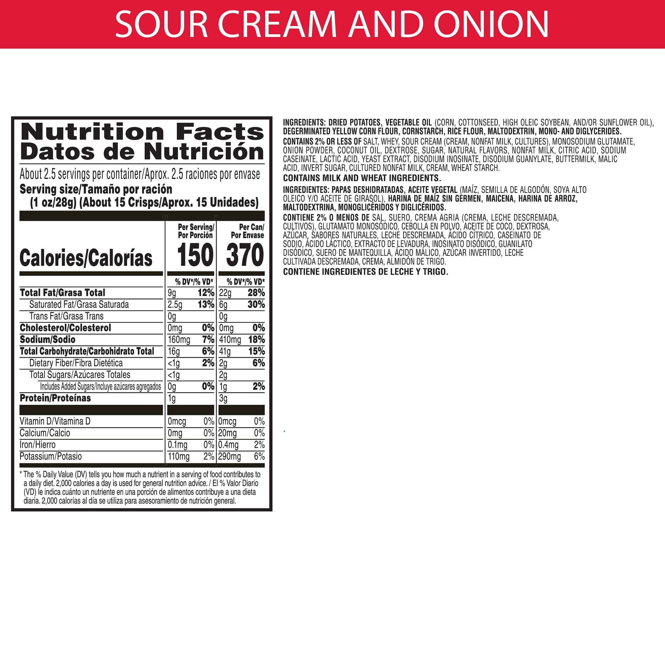 **Pringles Sour Cream & Onion Potato Crisps - 12 Pack | Crunchy Snacks for Lunch, Office, Kids & On-the-Go | Perfect for Parties, School Lunches & Road Trips**