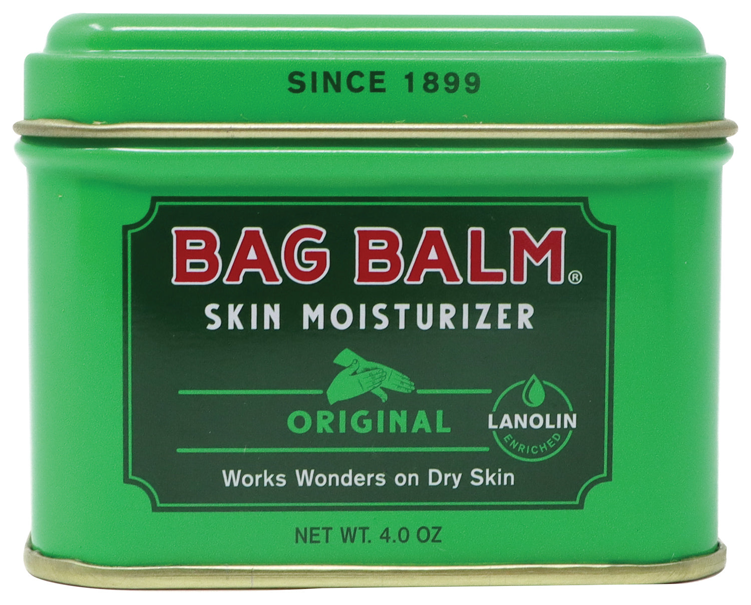 Bag Balm 4 Oz Skin Care Balm - Soothe, Protect & Moisturize Dry, Cracked Skin | Ideal for Hands, Feet, Elbows & Pets | All-Natural Healing Ointment for Daily Skin Protection