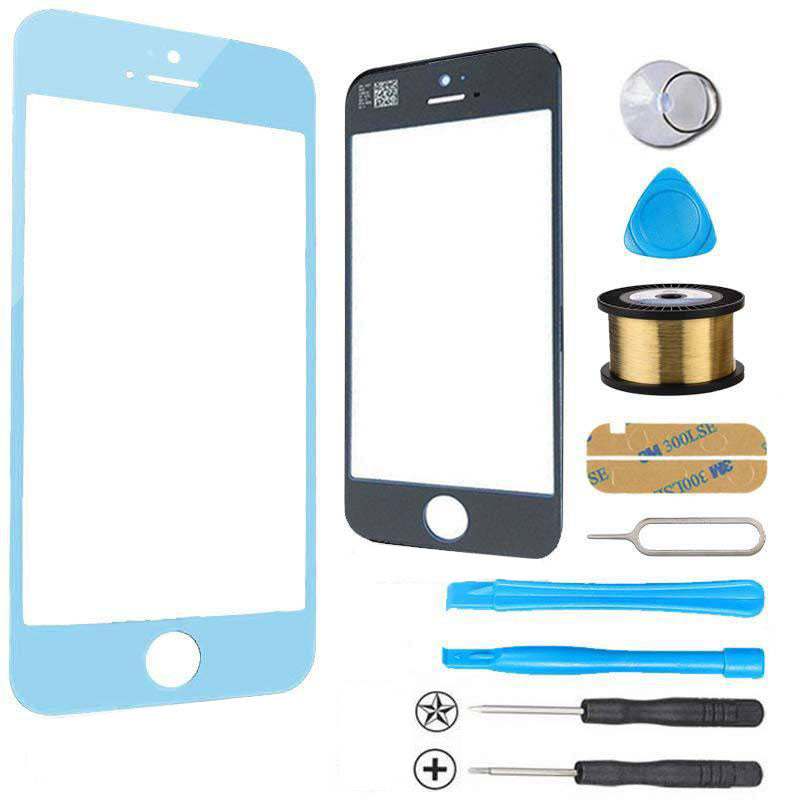 Premium iPhone 5s/5c/5 Glass Screen Replacement Repair Kit - Light Blue | DIY Fix for Cracked/Damaged Screens | Perfect for Home, Office & Travel Use
