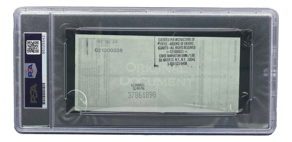 Bobby Thomson New York Giants Autographed Bank Check - PSA/DNA Certified 85025542 - Perfect for Sports Memorabilia Collectors & Baseball Fans