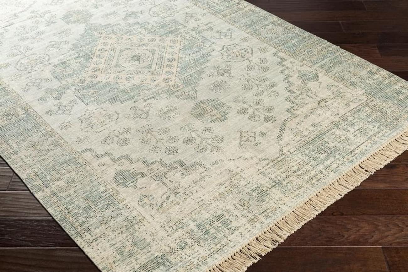 Mark&Day 8x10 Sandiacre Traditional Dark Green Area Rug - Soft Green & White Carpet for Living Room, Bedroom, Kitchen - Perfect for Home Decor, Cozy Spaces & High Traffic Areas (8' x 10')