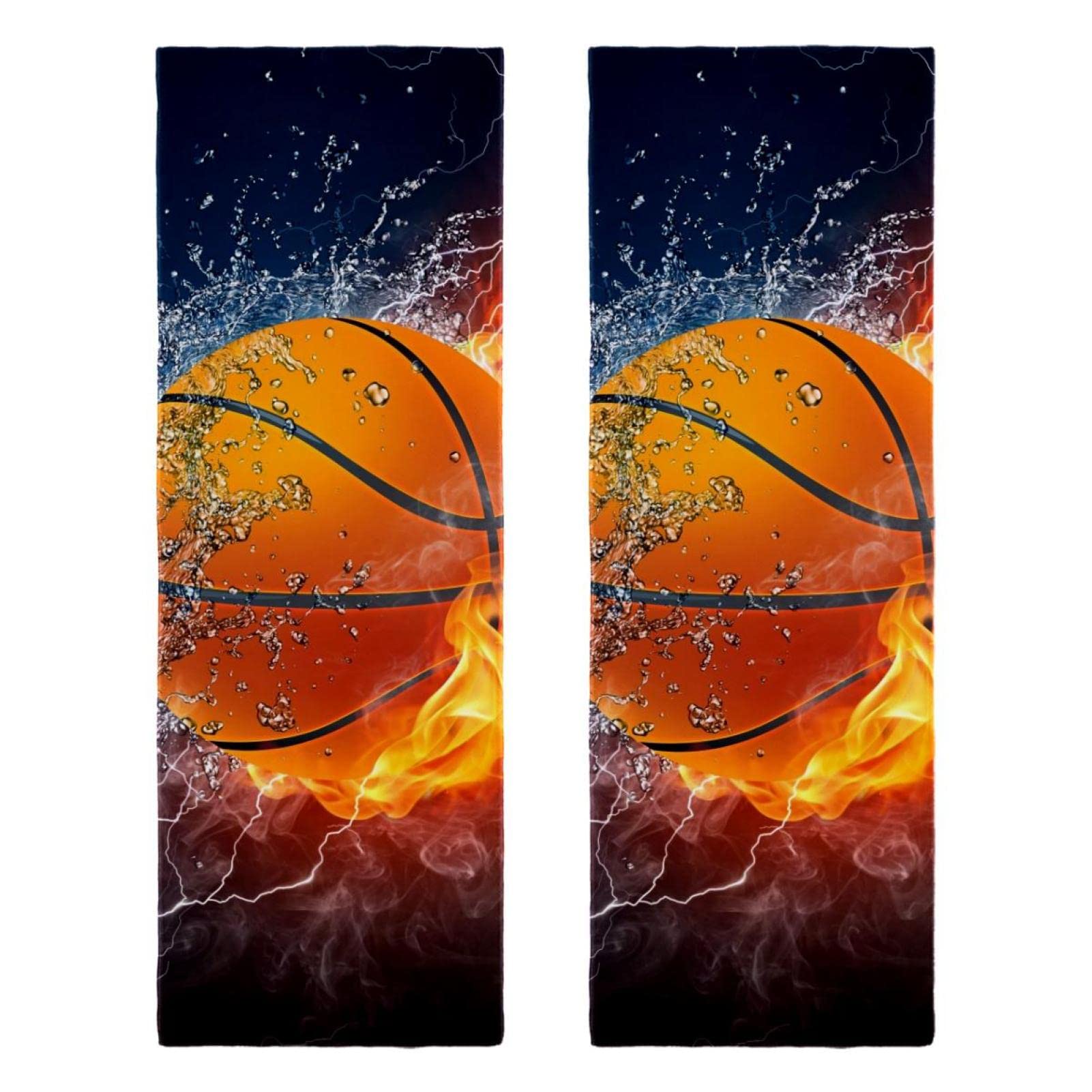 LORVIES Flame Basketball Microfiber Gym Towels - 2 Pack (12
