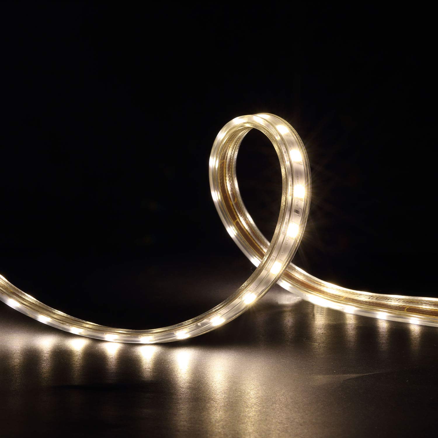 Ainfox 16.4Ft LED Strip Lights, 300 LEDs Waterproof Outdoor String Lights SMD5050 110V Flexible Decorative Lighting for Patio, Deck, Garden, Bedroom - UL & ETL Certified (16.4FT, Warm White) | Perfect for Holiday Decor, Party Lighting & Home Ambiance