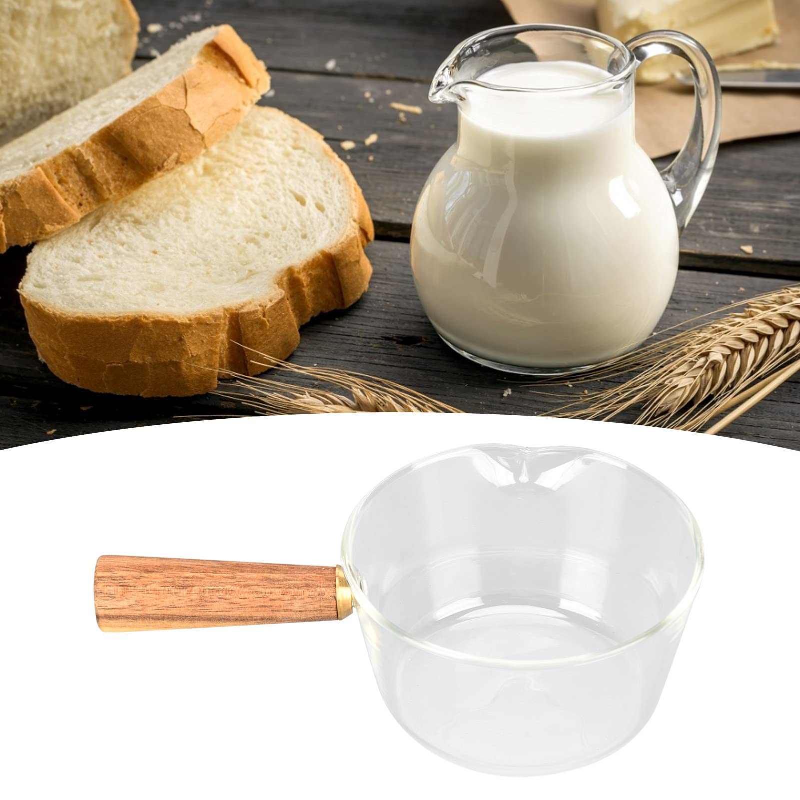 Alvinlite Nonstick Glass Sauce Pan - 400ml Milk Pot with Lid, Heat-Resistant Cooking Pot for Kitchen, Perfect for Boiling Milk, Making Sauces, and Serving Beverages