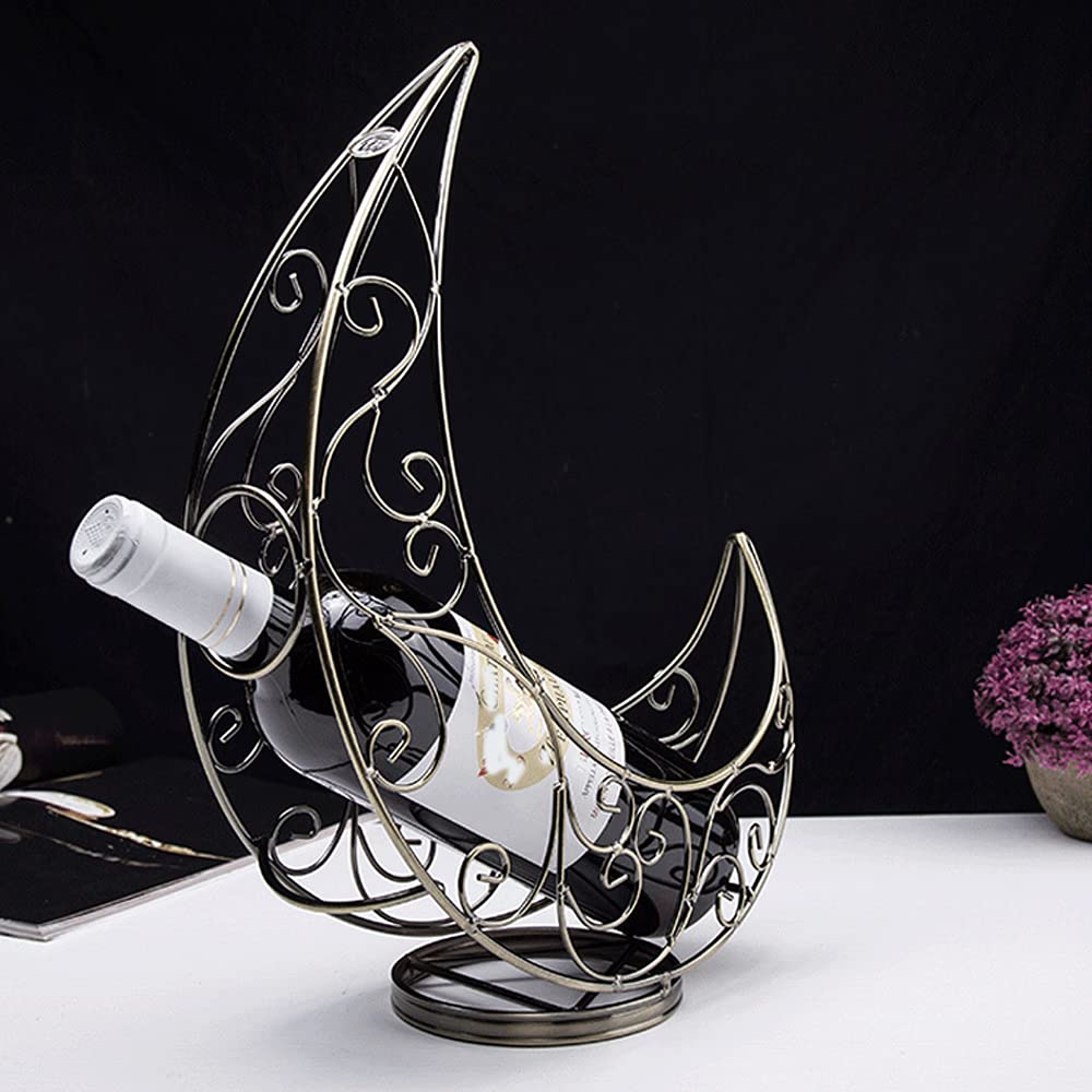 Modern Sturdy Tabletop Wine Rack - Elegant European Countertop Wine Bottle Storage Organizer Holder Shelf for Home Decor, Wedding, Living Room, Bar, Kitchen - Perfect for Entertaining & Space Saving (H37xL26xW12cm)