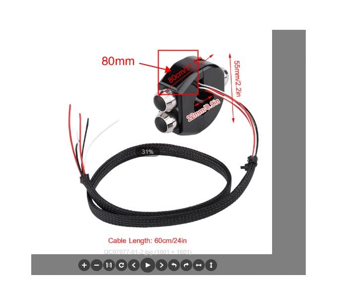 KIMISS 22mm CNC Aluminum Alloy Motorcycle Handlebar Switch - Kill Switch & Triple Latching Switch with Reset Button (Black) | Perfect for Off-Road, Cruiser & Dirt Bike Customization