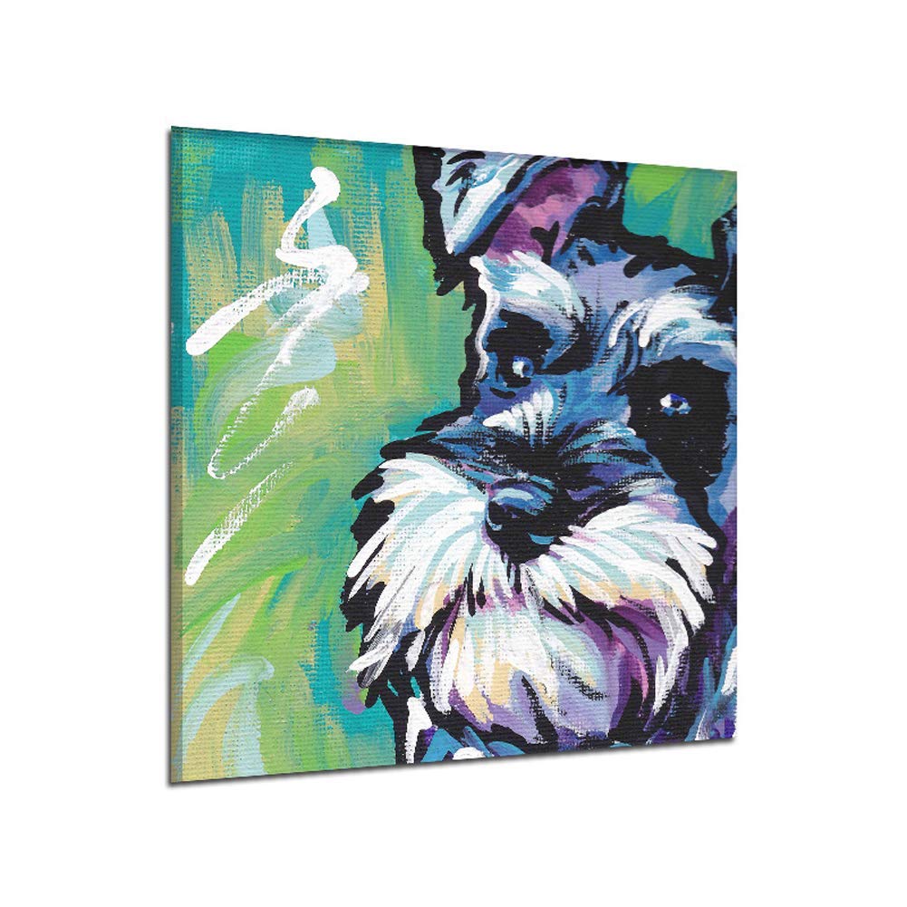 ZENDA Large Dog Oil Painting Canvas Print - Poodle Wall Art for Living Room & Bedroom (Framed Ready to Hang) - Perfect Pet Lover Gift & Home Decor