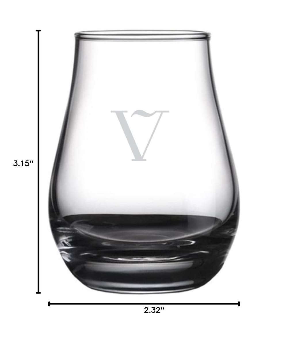 Celtic Whisky Glass - Monogram Letter V for Spey Dram Tasting | Bar & Home Use