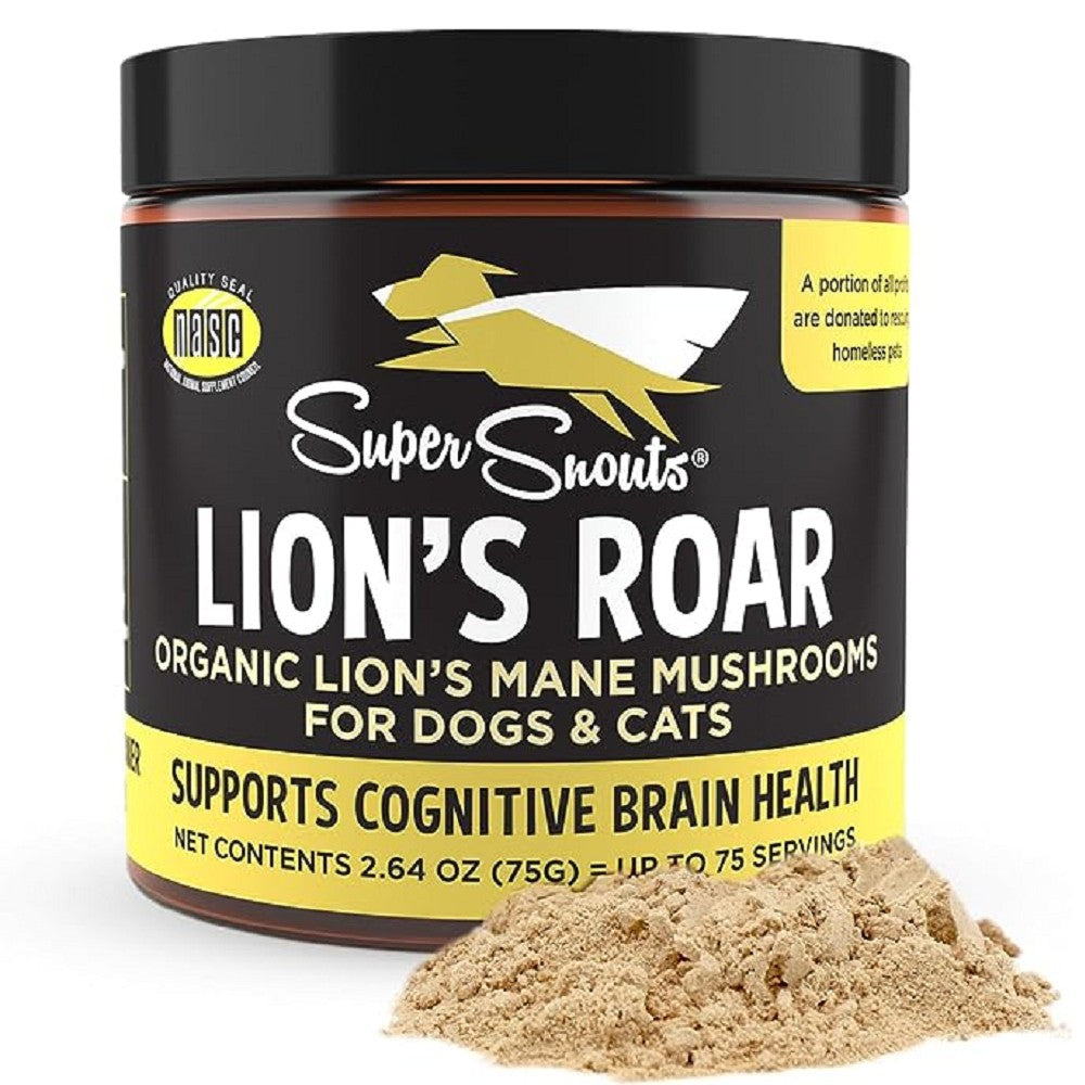 Lion's Mane Mushroom Supplement for Pets - Organic & Natural Immune Support for Dogs & Cats - Promotes Brain Health & Vitality - Perfect for Senior Pets & Active Animals
