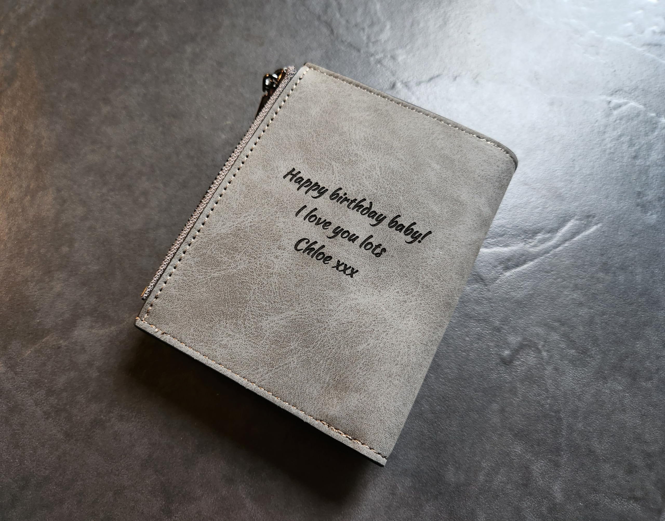 Personalized Photo Wallet for Women & Men - Custom Engraved Vegan Leather Zipper Purse - Unique Gift for Sister, Wife, Mum (Birthday, Anniversary) - Perfect for Everyday Use & Special Occasions