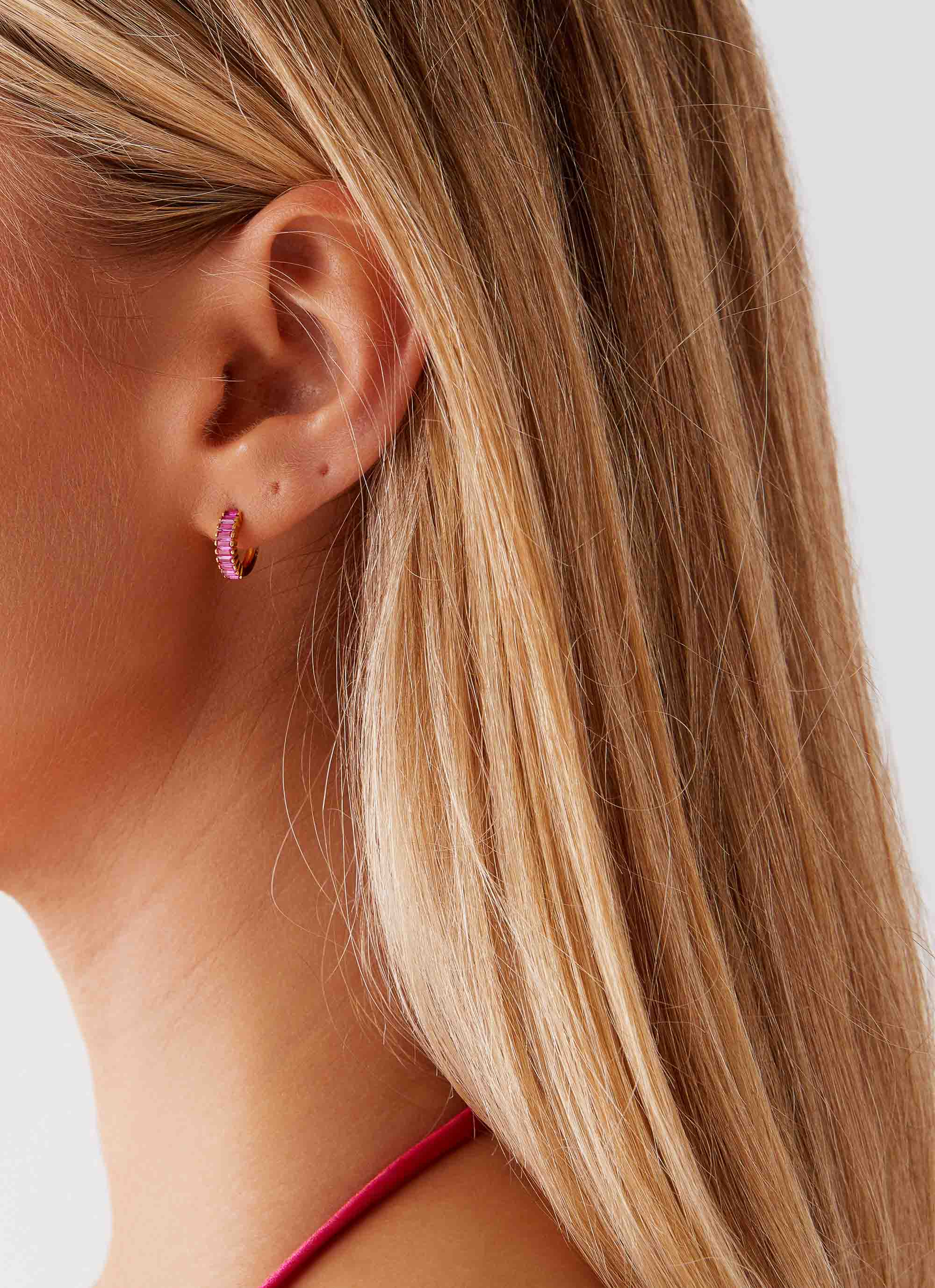 Sparkly Pink Dance Party Earrings for Women - Trendy Dangle Hoop Earrings for Night Out, Club, Festival & Special Occasions