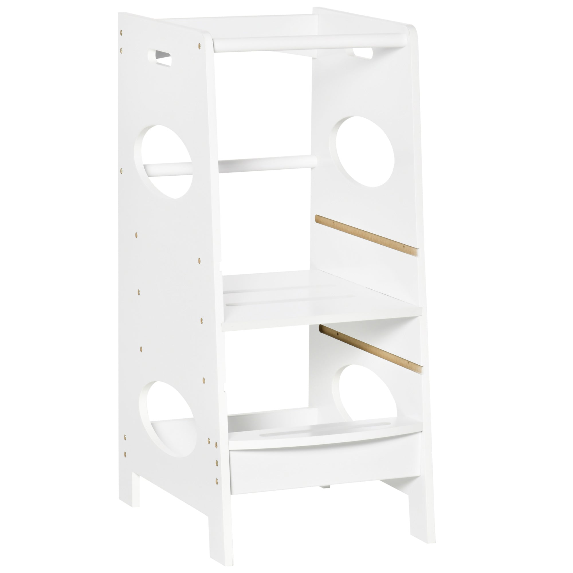 HOMCOM Adjustable Toddler Learning Tower - 3 Height Levels for Kitchen Helper, Step Stool & Montessori Independence - Perfect for Baking, Cooking & Safe Toddler Play