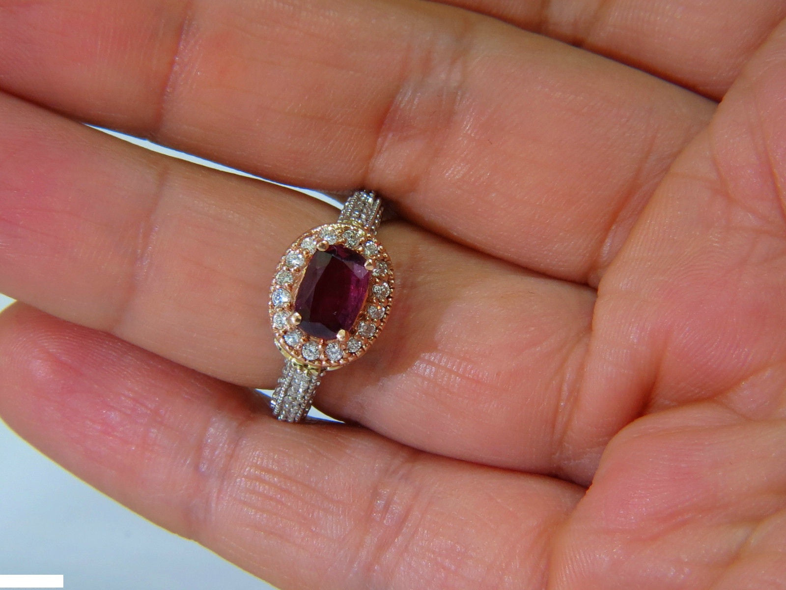 2.78CT Natural Fine Purple Red Ruby Diamond Ring in 14KT Gold (G/VS) – Elegant Jewelry for Weddings, Anniversaries & Special Occasions
