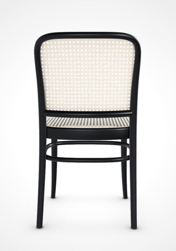 TON No. 811 Bentwood Chair - Black Stained Beech Wood with Woven Cane Seat & Back - Classic Dining Room & Cafe Furniture for Home & Commercial Use