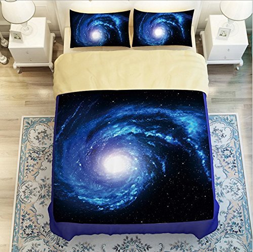 LELVA Galaxy Duvet Cover Set - Twin Full Queen Size Space Themed Bedding with Cosmic Print (Queen, 1 Piece) - Perfect for Kids' Rooms, Themed Bedrooms & Astronomy Lovers