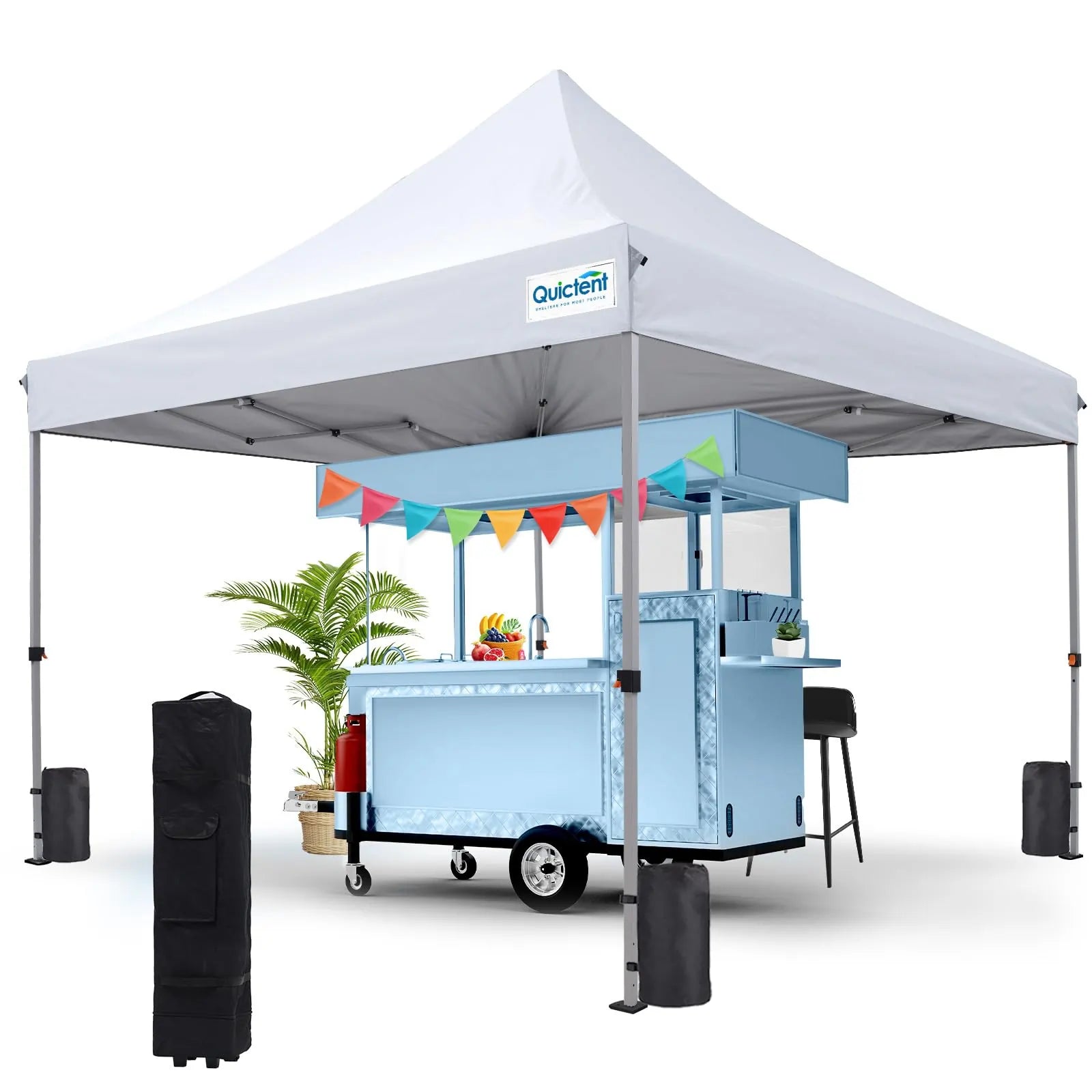 10'x10' Fire Retardant Commercial Pop Up Canopy Tent - Heavy Duty Outdoor Instant Shelter for Events, Markets & Backyard Parties