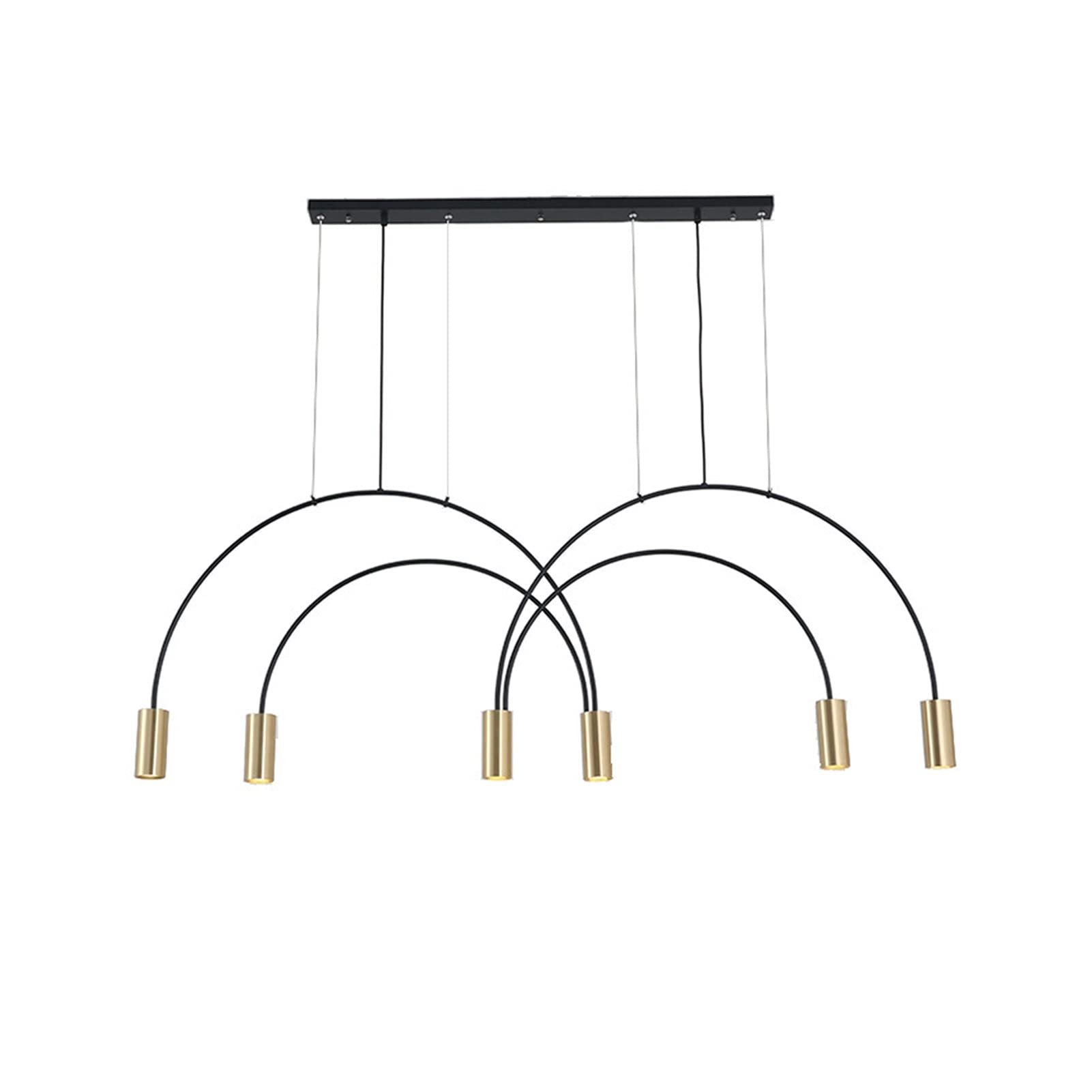 Postmodern Spot Chandelier Lighting - Golden 1 Head Designer Arch Hanging Lamp for Restaurant, Living Room & Bedroom | Elegant Ceiling Fixture for Dining Areas, Hallways and Entryways
