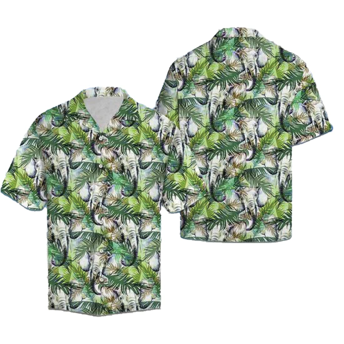 Stylish Elephant Hawaiian Shirts for Men & Women - Tropical Short Sleeve Button Down Shirts with Animal Print | Perfect for Beach Vacations, Summer Parties & Casual Outings