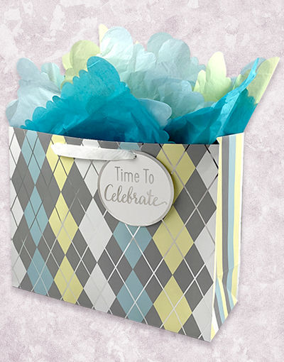 Premium Argyle Pattern Gift Bags - Elegant Diamond Design for Birthday, Wedding & Party Favors - Perfect for Corporate Events, Holiday Gifts & Special Occasions