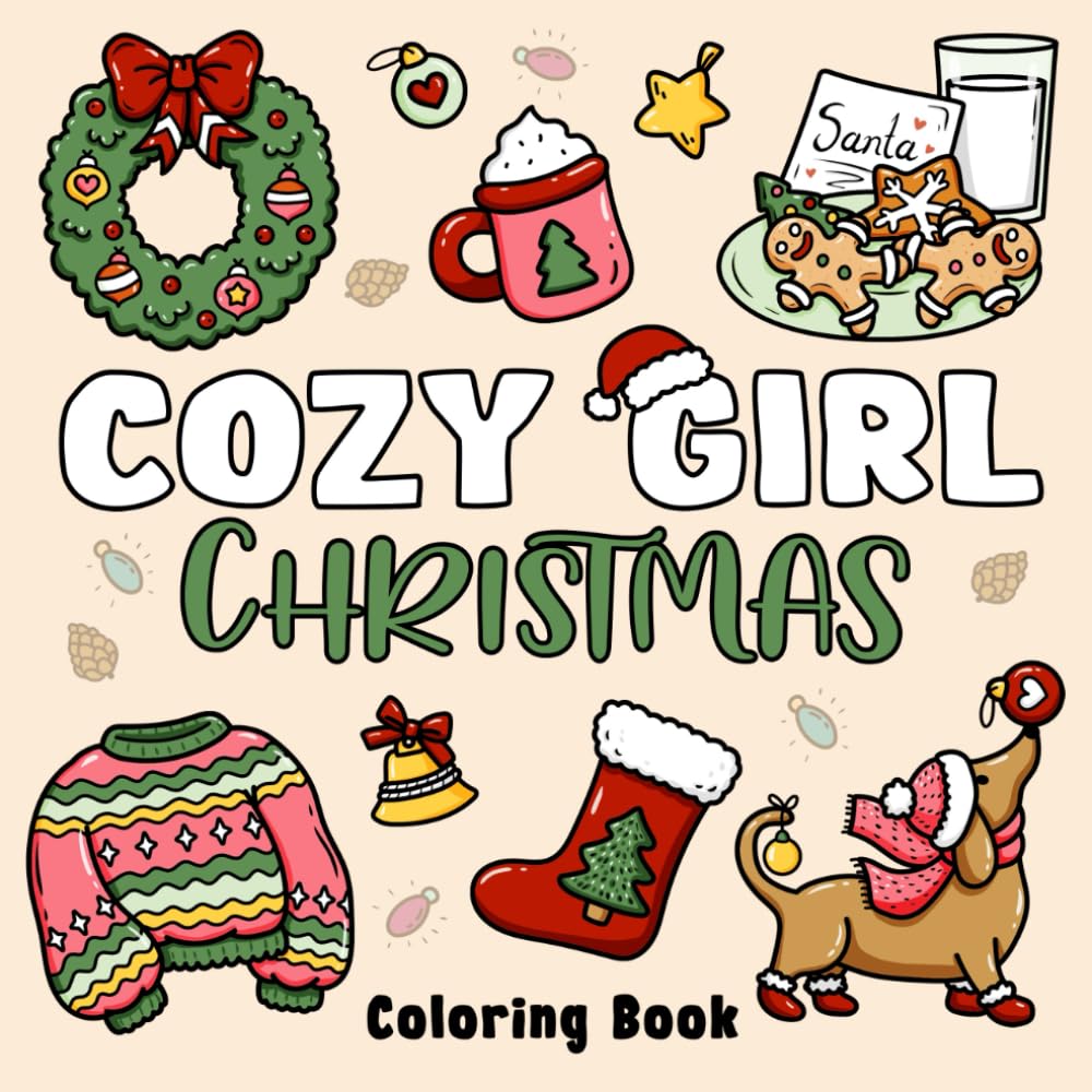 Cozy Girl Christmas Coloring Book for Adults & Teens - Bold & Easy Holiday Designs | Stress Relief, Relaxation & Creative Fun | Perfect for Gifts, Winter Evenings & Family Bonding