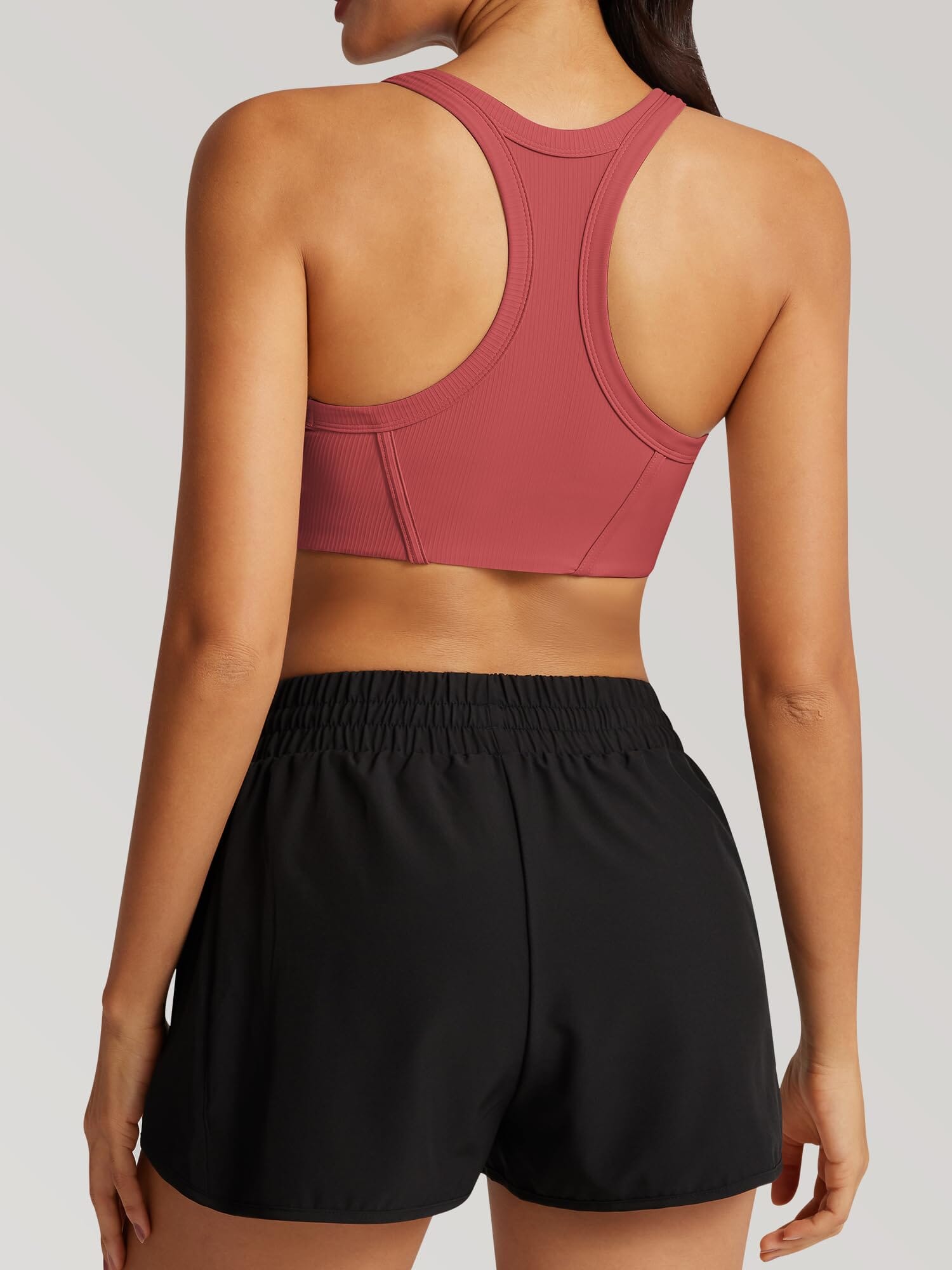 High Neck Racerback Sports Bra for Women - Breathable Workout Top for Running, Yoga & Gym - Comfortable Support Activewear
