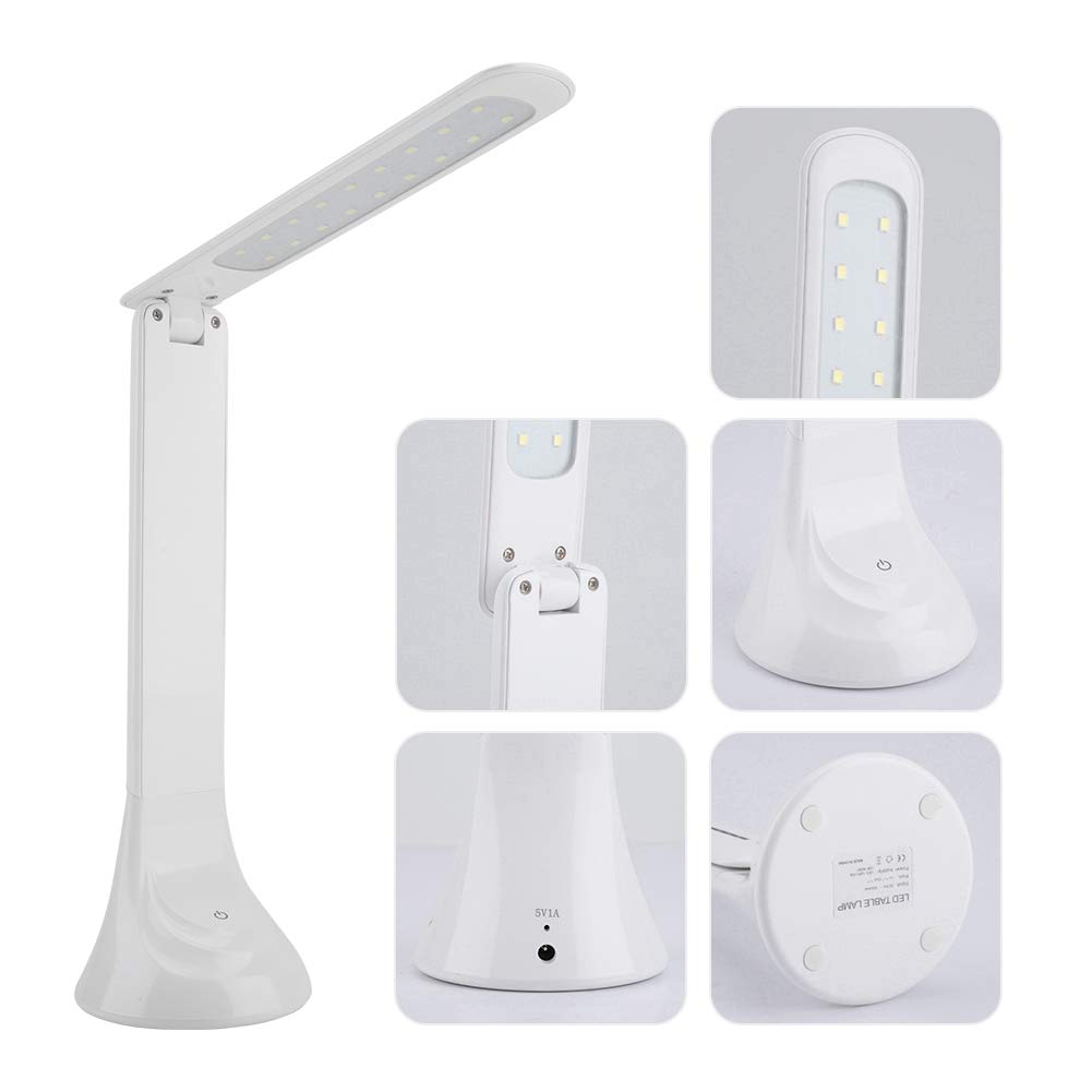 Rechargeable LED Desk Lamp with Dimmable Eye-Caring Light - Foldable Study Lamp for Office, Dorm & Reading | Adjustable Brightness for Work, Homework & Night Use