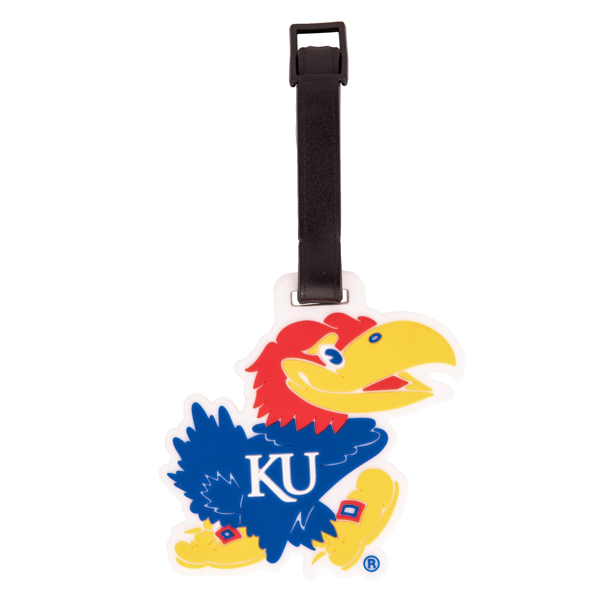Kansas Jayhawks Luggage Tag - Durable PVC Travel ID Label for Bags & Backpacks | KU Cactus Design | Perfect for College Travel & Campus Identification